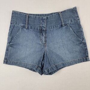 NY Jeans Denim Shorts Womens 6 Blue Medium Wash 100% Cotton Pockets Zip